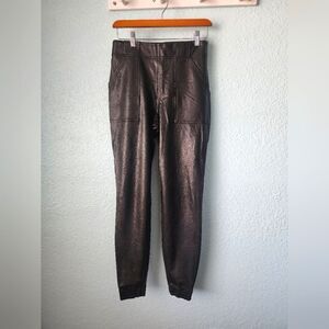 Spanx faux leather jogger style panrs shapewear NWOT